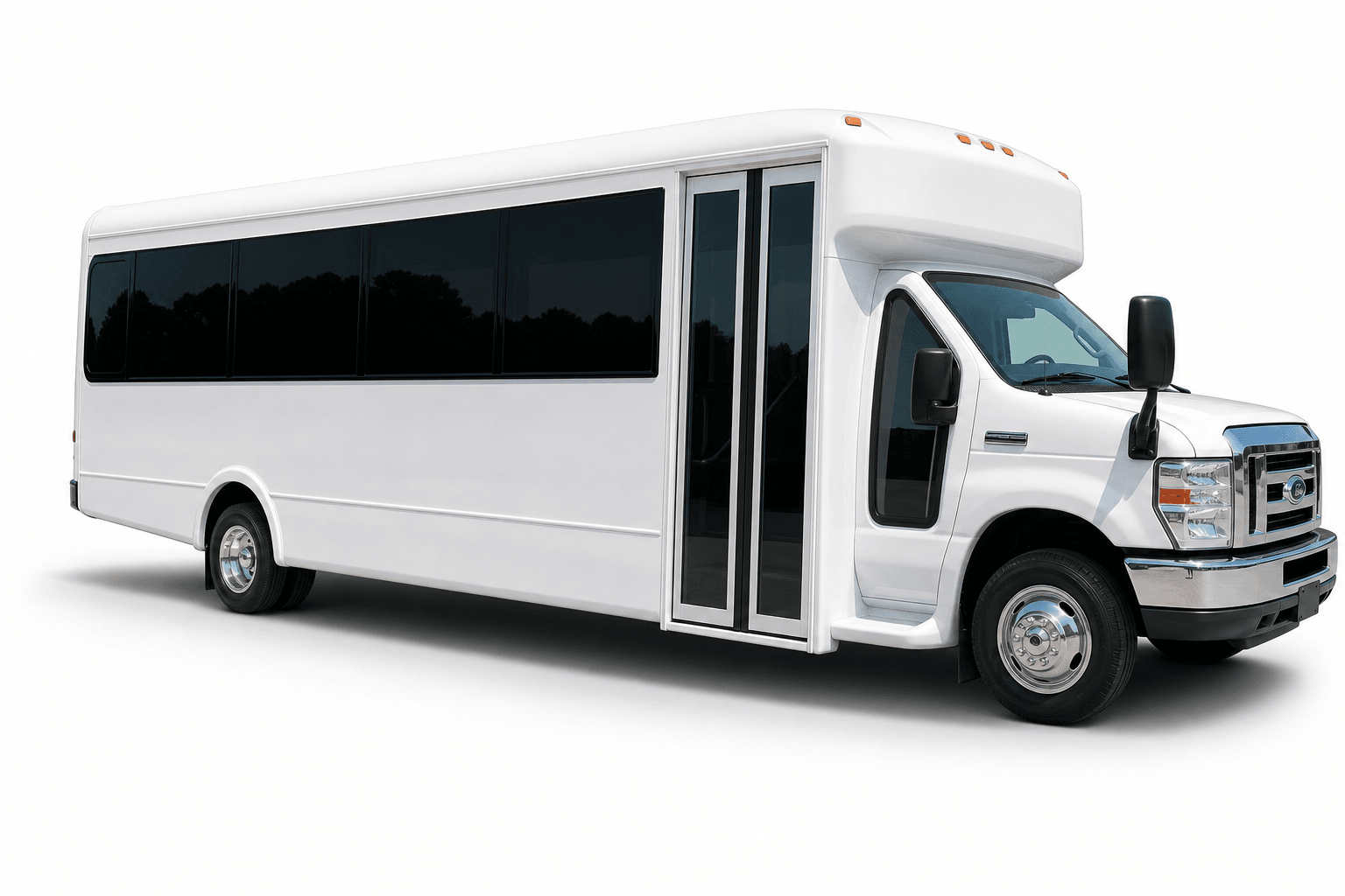 24 Passenger Party Bus – White Diamond